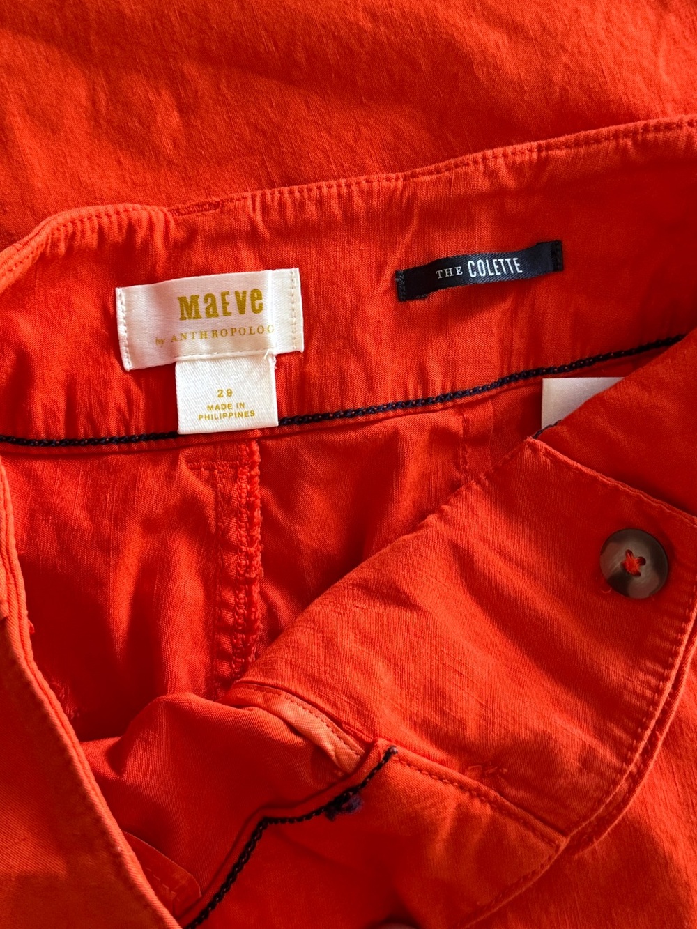 Maeve the Colette pants orange linen wide leg pants 29 - Picture 4 of 5